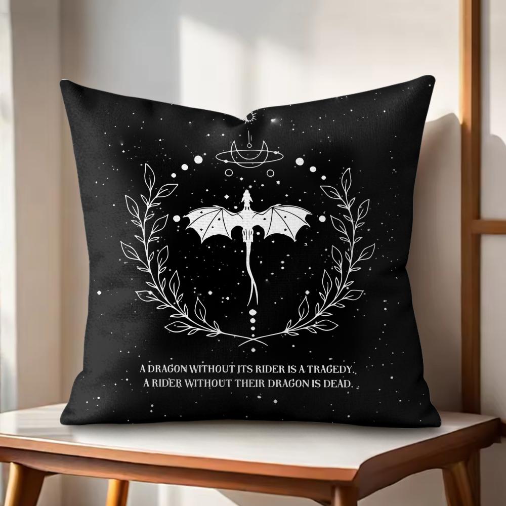 Cartoon WWingS DDragonS Cushion Cover Natural Linen Organic Fabric DoubleSided Printing Couch Pillow Covers Home Decor