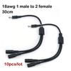 10 шт. 18 AWG 7A 30 см DC 12V 24V 1 Штекер на 2 Розетки 2-сторонний Разветвитель Коннектор Адаптер Питания DC Удлинительный Кабель 5.5x2.1 мм