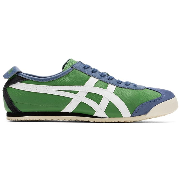 ONITSUKA TIGER Mexico 66 Кроссовки с круглым носком на шнуровке, кожаные, легкие, прочные, низкие, для бега, унисекс, зеленые 1183A201-303