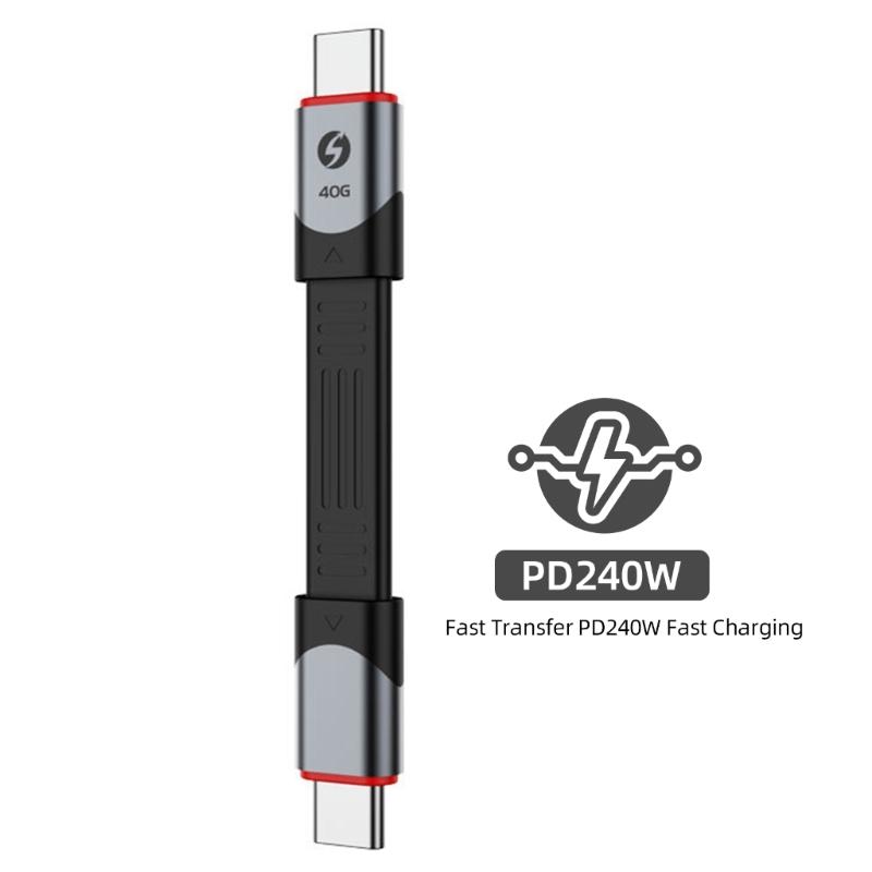 Кабель USB4 40 Гбит/с для быстрой зарядки 240 Вт USB-C на Type-C Эффективная линия передачи данных Поддержка видео 8K Гибкий FPC-кабель 15 см