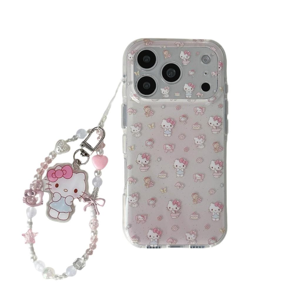 Корейский розовый чехол для iPhone с изображением сердечка, десерта и кошки для 17/16 Pro Max/15/14