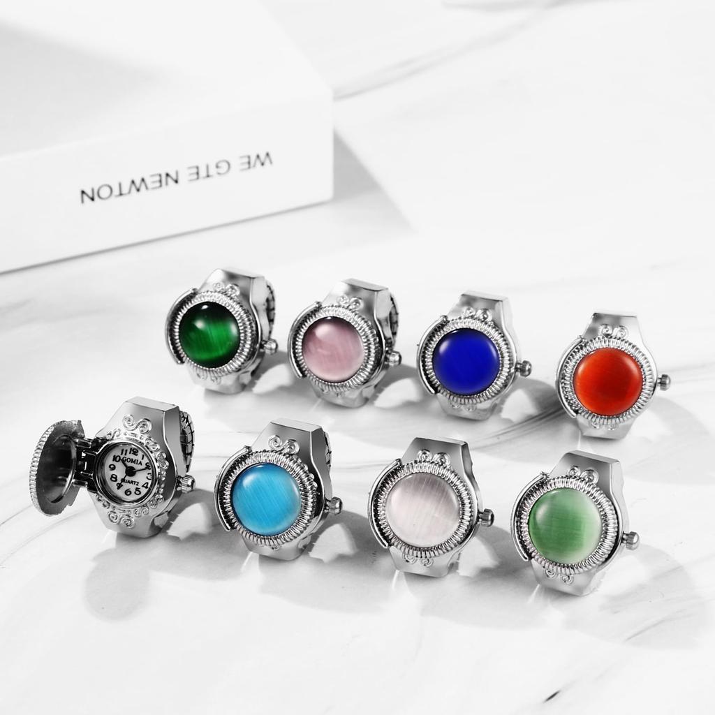 Ring Watch Opal Free Cute Antique Ring Watch Numerals Analog Waterproof Quartz Watch Alloy Stainless Steel Silver Birthday Christmas Day Girlfriend