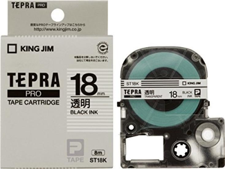 King Jim PRO Tape Cartridge with Clear ST18K 00020163 of Label, (Pack 3)