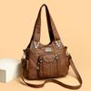 Мягкая кожаная сумка женская 2024 новая модная универсальная сумка через плечо из потертой кожи для женщин среднего возраста повседневная сумка для мам