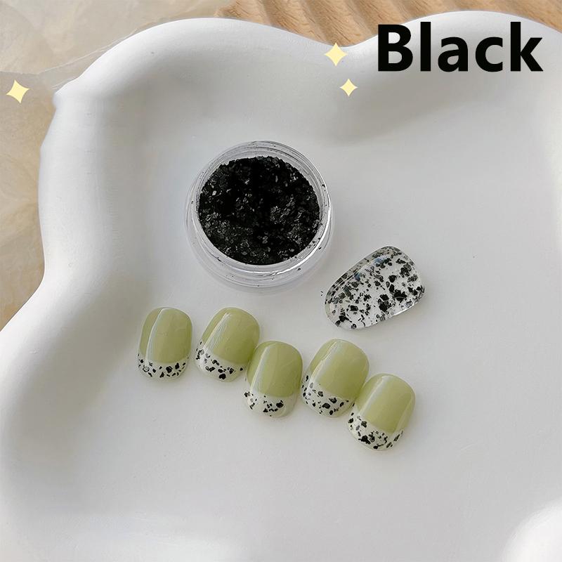 1 коробка Белый Черный Яичная скорлупа Блестящий порошок Перепелиное яйцо Неправильные пайетки Натуральный цвет минерала Порошок Декор для маникюра Аксессуары