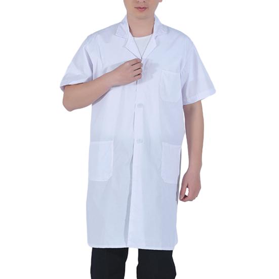 Профессиональное белое пальто с лацканами и длинными короткими рукавами, унисекс, студенческие пуговицы, накладные карманы, лабораторная пищевая фабрика, рабочая одежда