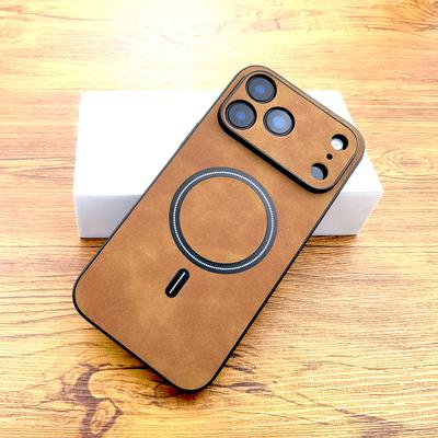 Роскошный чехол-ретра из искусственной кожи для iPhone 17 Air 16 16E 15 14 13 12 11 Pro Max 17Pro iPhone17 Magsafe Беспроводная зарядка Полное покрытие