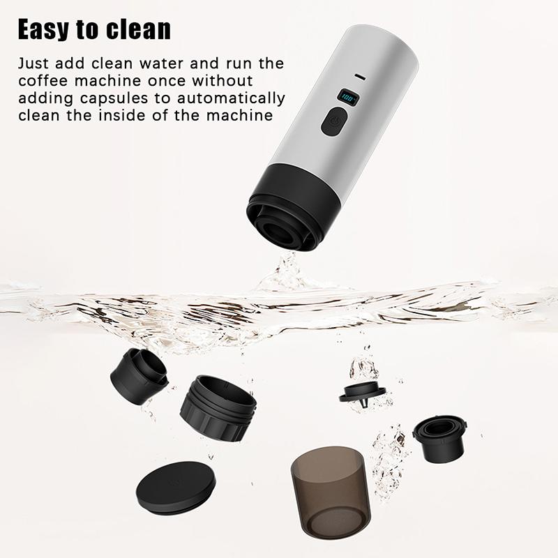 Портативная электрическая кофеварка 3-в-1, капсульная кофемолка, дорожная кофеварка с беспроводным подогревом для автомобиля, дома, кемпинга