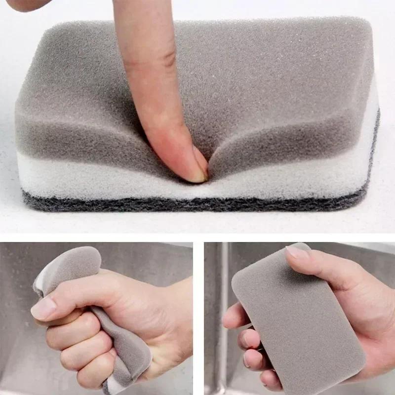 5/50PC Dishwashing Sponge Reusable Kitchen Cleaning Scouring Pad Washable Scrub Sponge Eco Non-Scratch for Washing Dishes Sponge