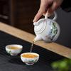 High Quality White Porcelain Teapot Exquisite Enamel Color Teapot With Tea Strainer Handmade Ceramics Teaware Tea Set