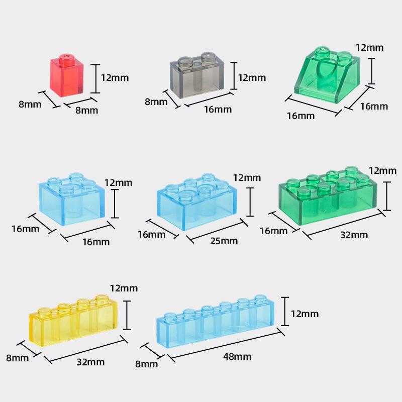 300 штук прозрачных строительных блоков для мальчиков и девочек, город DIY, креативные кирпичи, совместимые с MOC, объемная базовая пластина, обучающие детские игрушечные блоки