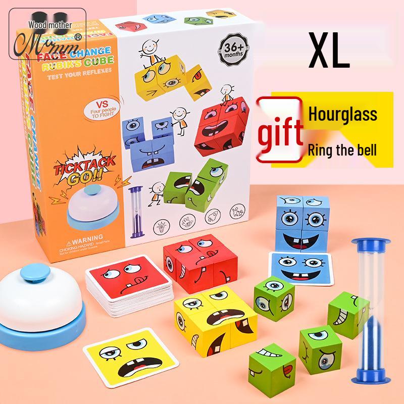 Face-Changing Magic Cube Game: Educational Toys for Ages 3-5, Enhances Logic, Observation, and Concentration, Perfect for Parent-Child Interaction.