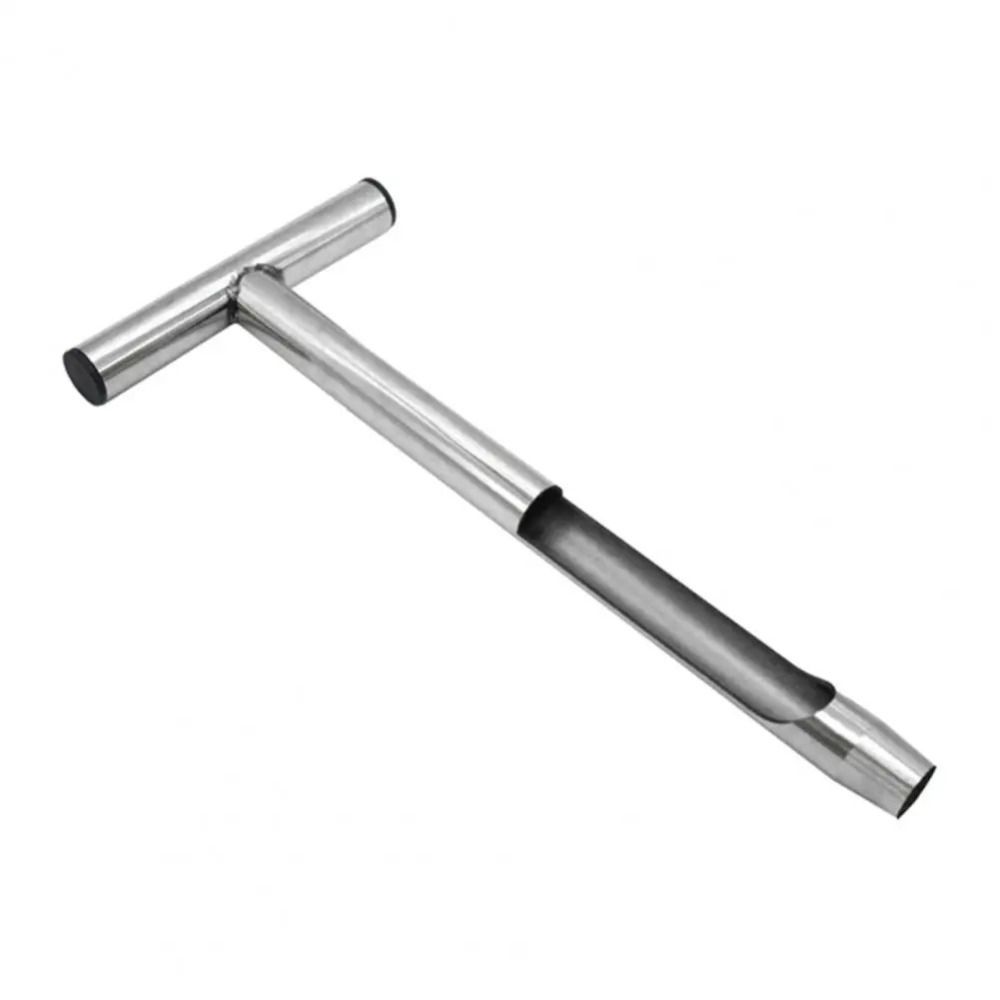 Stainless Steel Soil Probe T-Handle Soil Test Kit Professional Pushing Tool Gardening