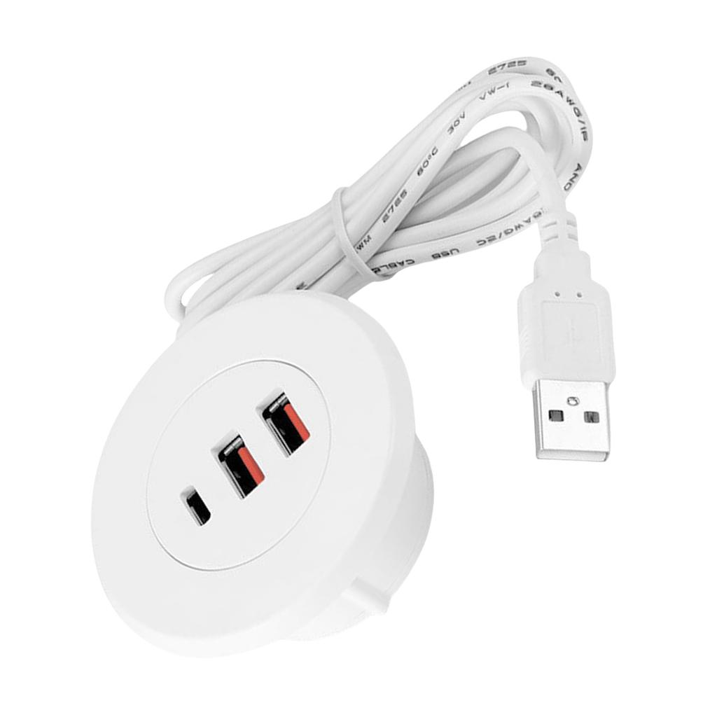 USB Type C Настольный концентратор с 3 портами, органайзер для зарядки, для офисного управления кабелями, подходит для отверстия 60 мм
