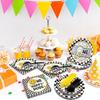 Umigy 96 Pcs One Happy Dude Birthday Party Decorations One Happy Dude Tableware Smile Face Party Supplies for 24 Guests Smile Plates Cups Napkins