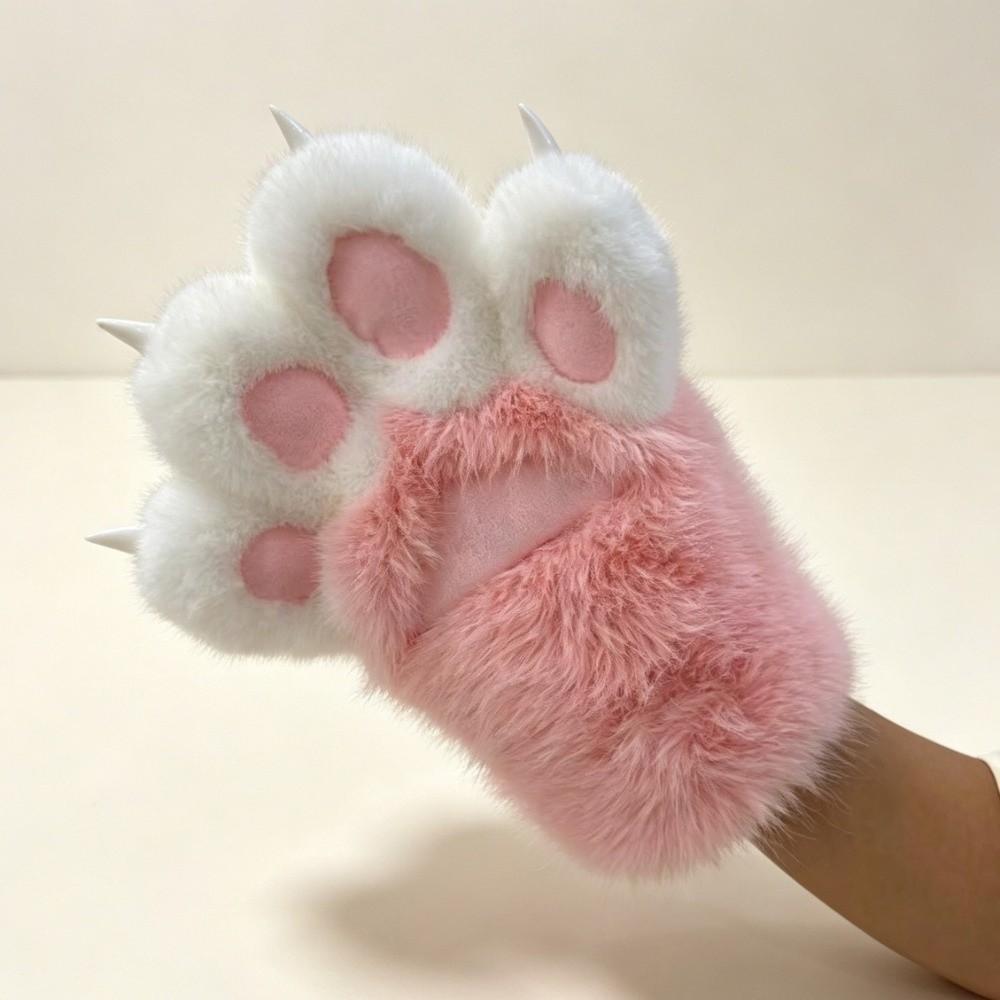 Furry Cosplay Costume Gloves Warm Plush Cat Paw Gloves Cute Cat Claw Mittens Party