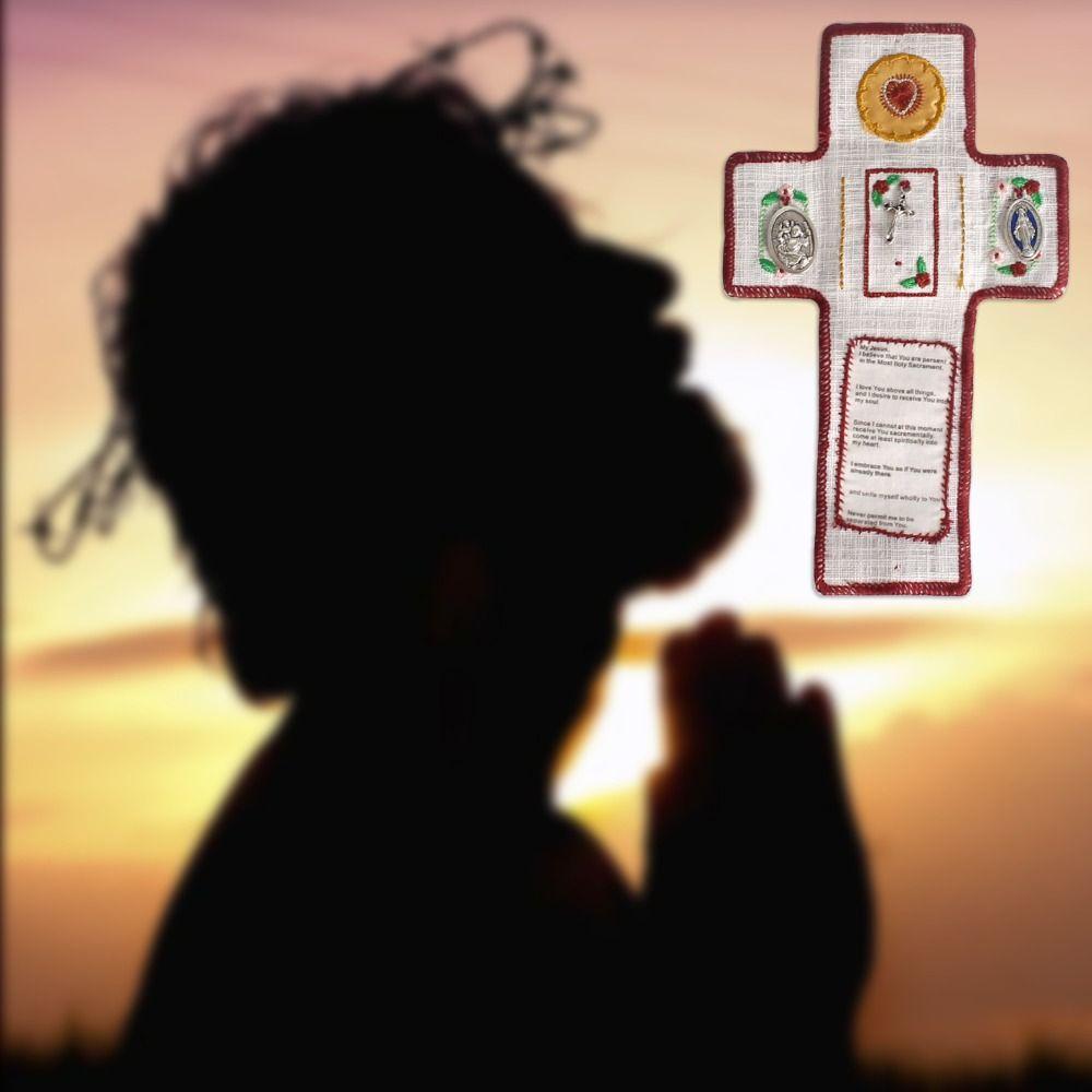 Silver Cross Pocket Shrine Blessings Prayer Mat Creative Mini Prayer Quilt Meditation