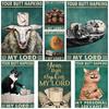 Vintage White Paper Black Cat Sheep Poster Your Butt Napkins My Lord Posters Wall Art Prints Funny Quotes Bathroom Bar Decoration Painting Home Decor