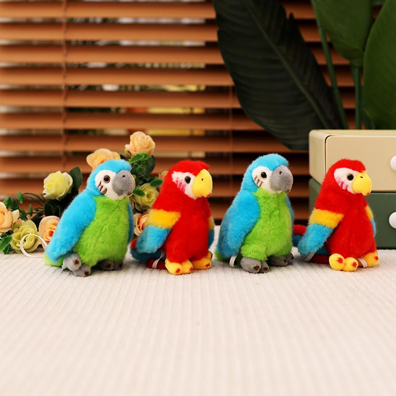 1Pc 12Cm Cute Plush Parrot Toys With Adsorbable Magnet Lifelike Parrot Dolls Funny Birthday Party Decoration Gift