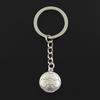 Fashion 30mm Key Ring Metal Key Chain Keychain Jewelry Antique   Plated Double Sided Football 18x21mm Pendant