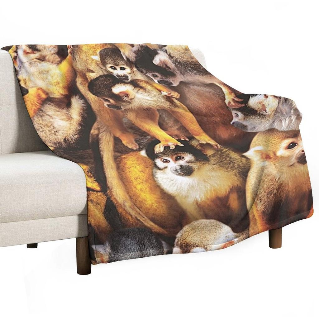 Squirrel Monkeys Throw Blanket Large Weighted Tourist Nap Blankets