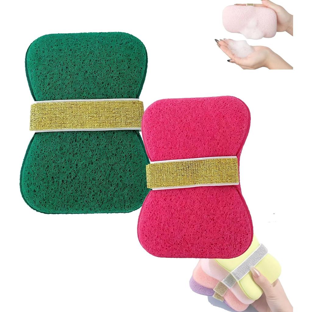 2 Counts Sponge Soap Saver Pouch, Mesh Mate, Bar Soap Pouch for Rich Lather, Reusable Bath Scrubber, Quick-Dry Bar Soap Bags (Style D)