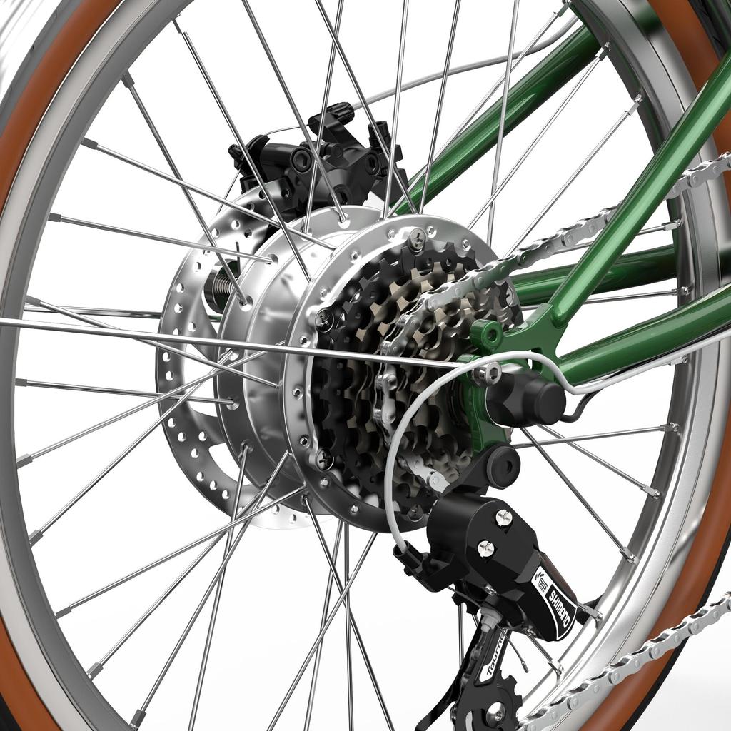 OT02PRO, red/green, 250W motor power, 36V, 5.2AH detachable battery, 20*1.35 inch tires, city road electric bicycle, maximum speed 25KM/H
