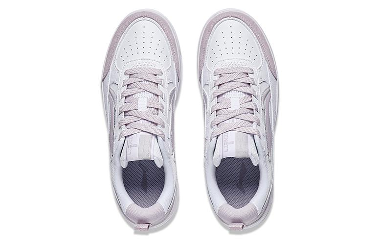 Li Ning Tianji 2.0 Comfortable Abrasion Resistant Breathable Low top Skateboard Shoes Women's White Purple AGCT212-4