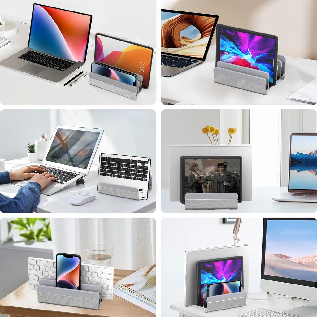 Ноутбук Вертикальный Вмещает 5 Регулируемый Держатель Алюминиевый Сплав Раскладушка Пространство Совместимо со Всеми Подставками, Подставка Для ПК/Планшета, ПК, Охлаждение, Ширина, Материал,