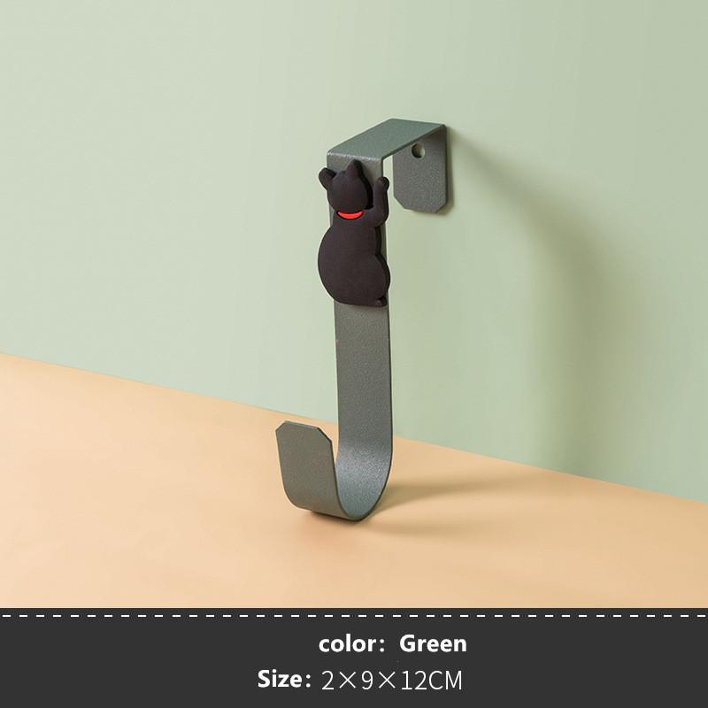 1 шт. милый кот кухонный шкафчик дверь задняя часть крючок бесплатная перфорация ванная дверь задняя часть многофункциональный крючок для хранения ящик вешалка для халата