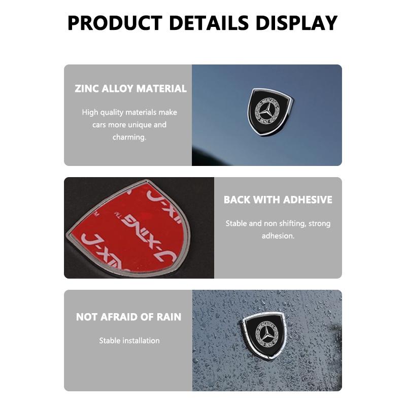 AABGX1 Car Metal Sticker Auto Rear Trunk Shield Emblem Badge Sticker Accessories For Benz AMG W213 W124 W108 W126 Exclusive W204 W222