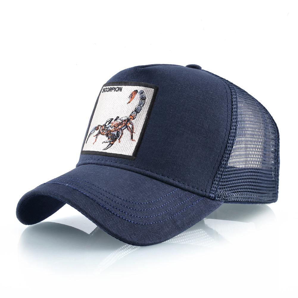 Кепка Тракер Четыре Сезона Мужская Женская Snapback Хип-Хоп Бейсболка С вышивкой скорпион нашивка Регулируемый козырек