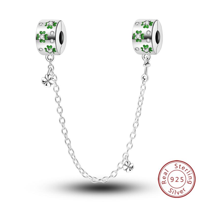 Серебро 925 пробы Форма Сердца Замок Ког Кошки Фантазийный Узор Цепочки Безопасности Подходят для Браслетов Qikaola DIY Украшения