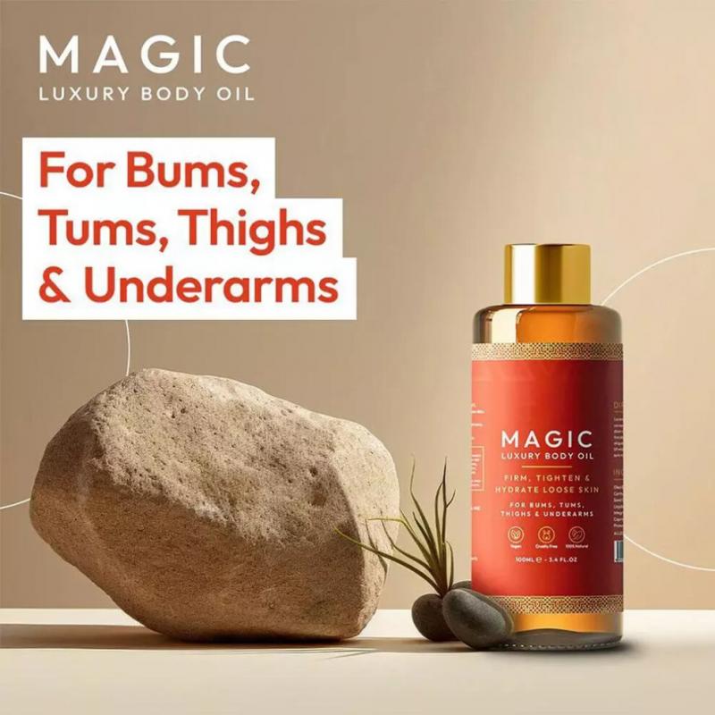 3pcs  100ml Magic Body Oil - Firms, Tightens & Hydrates Sagging Skin (Full-Body Use; Arms, Chest, Thighs & Tummy)