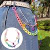 Big Ring Waist Chain Rainbow Resin Waist Key Chain Fashion Jewelry Accessories for Men Women
