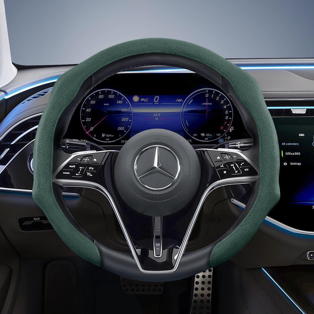 Подходит для премиальных замшевых накидок на руль Mercedes-Benz с защелками, нескользящих и долговечных, доступны в круглом и D-образном исполнении