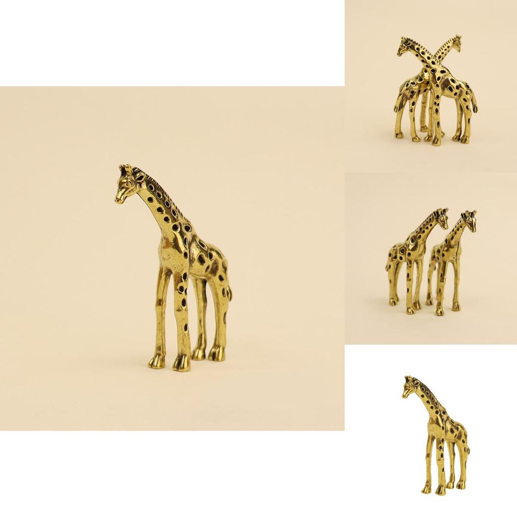 Small Copper Giraffe Statue Unique Artistic Craft For Home Office Or Market Display