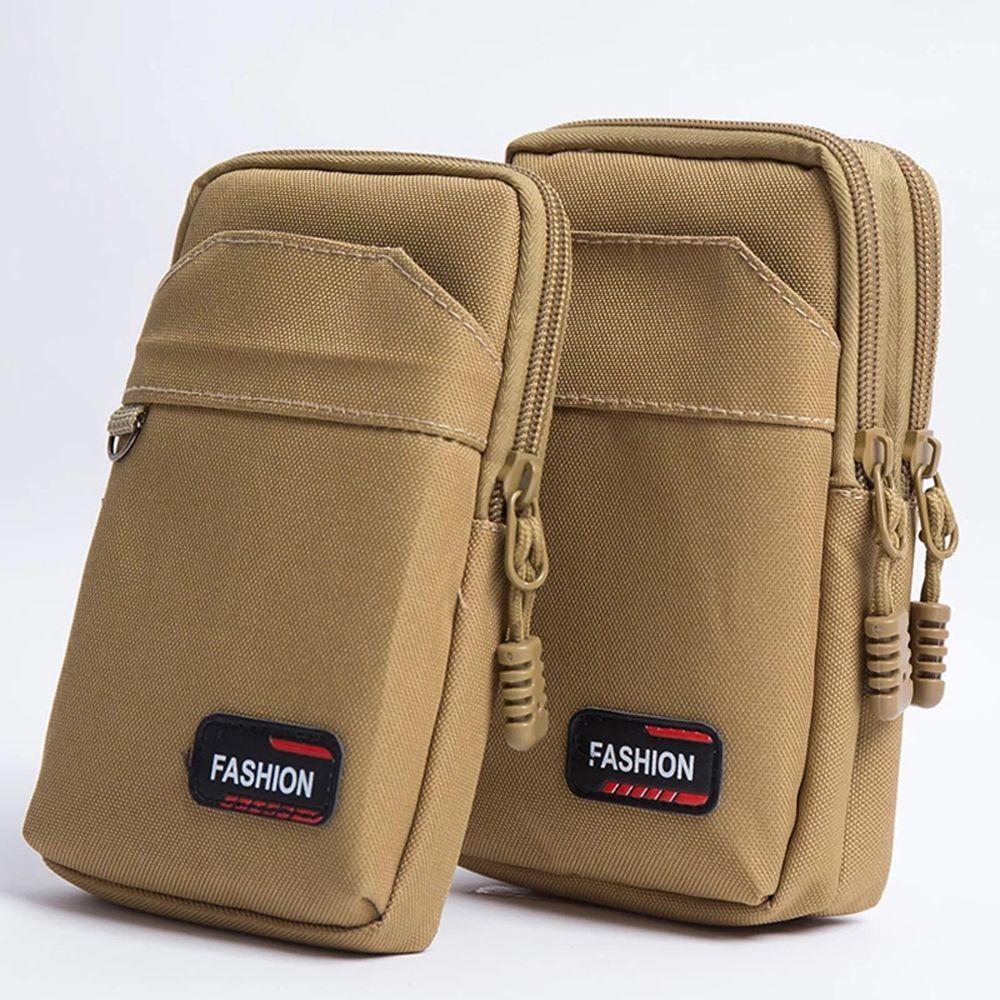 Nylon Colth Single/Double Layer Mobile Phone Bags Waist Fanny Pack Belt Waist Bag Men Phone Pouch