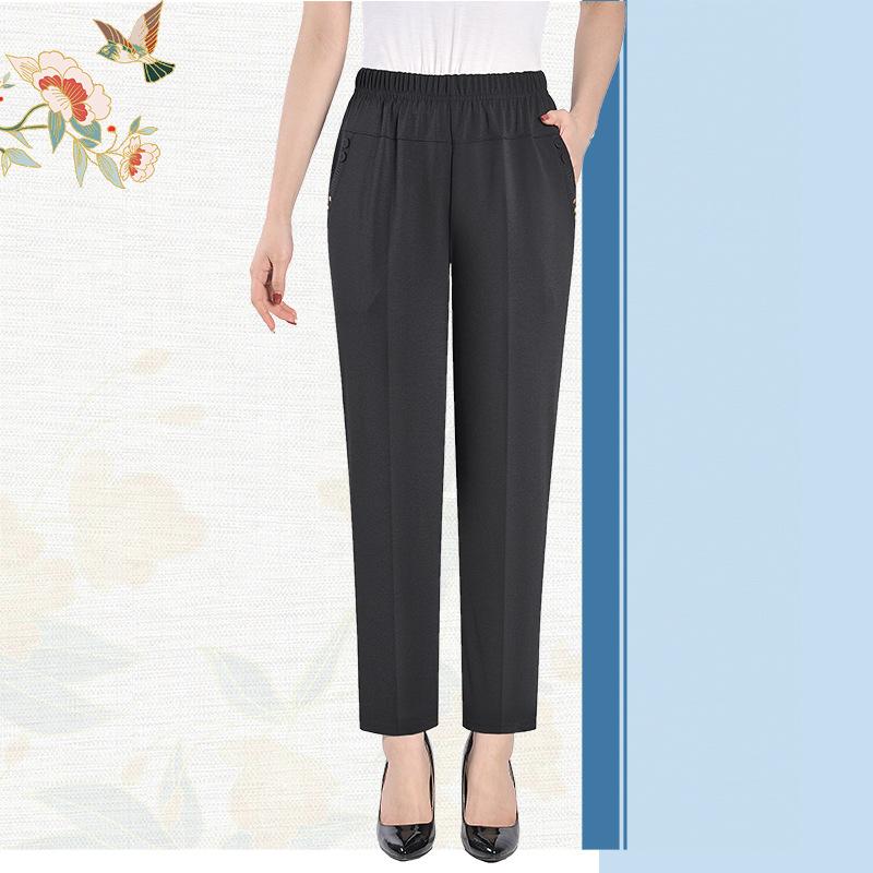 Women's Wide-Leg Pants Spring/Summer High Waist Loose and Slimming Thin Straight Drooping Cropped Casual Women's Pants Summer New Pants