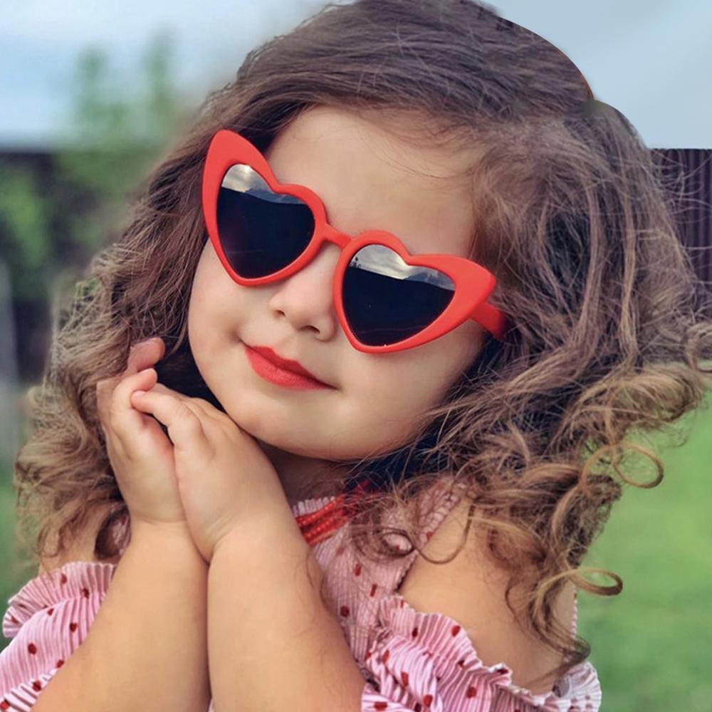 Kids Heart sun glasses Toddler sun glasses Vintage Heart-Shaped Glasses designed for Boys Girls 3-9 Years Outdoor Children Cartoon Eyewear