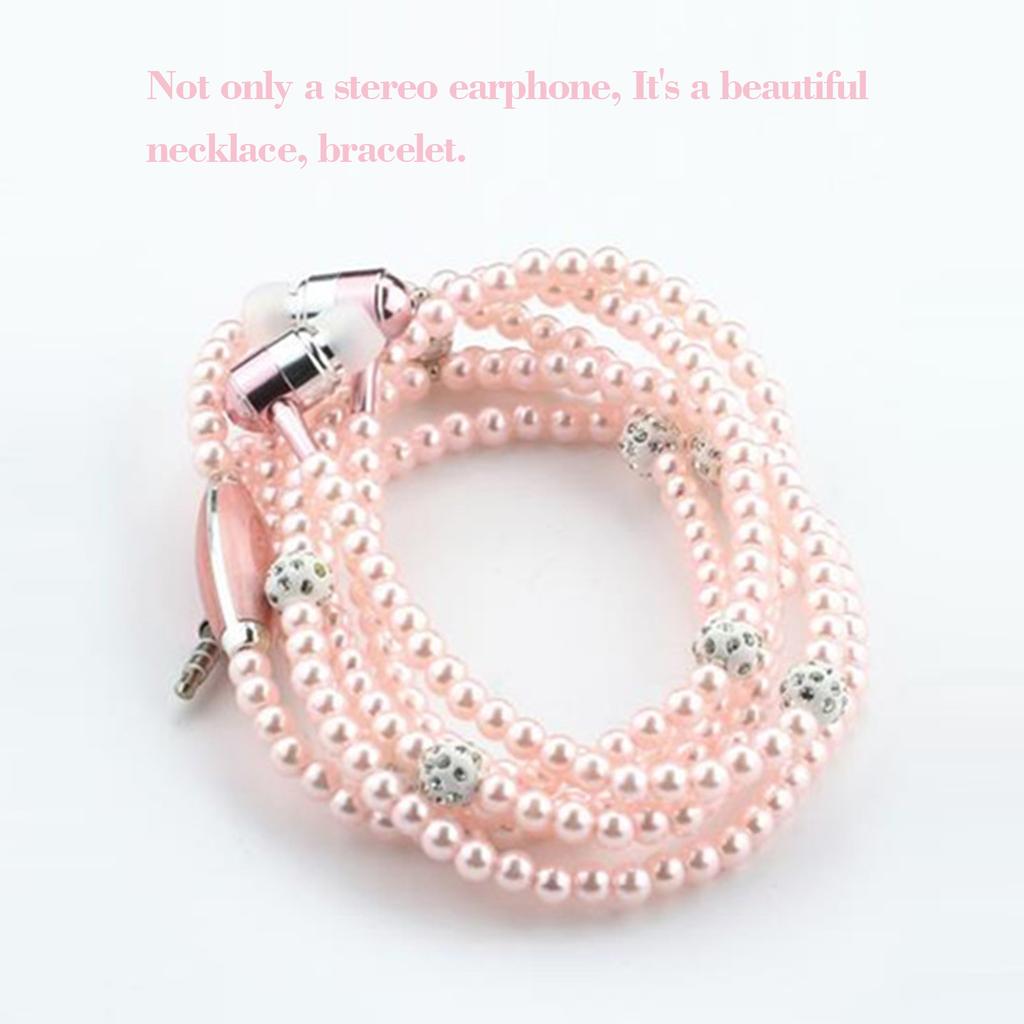 Ювелирные изделия, жемчужное ожерелье, стереонаушники с микрофоном, наушники-вкладыши 3,5 мм, проводная гарнитура