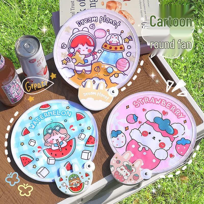 LIEI Children's Cartoon Cloth Folding Fan
