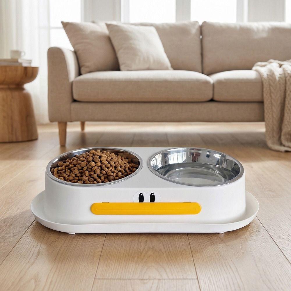 Stainless Steel Elevated Pet Feeder Anti Slip Pet Drinking Bowl with Stand  Neck Protection