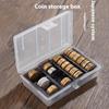 1 шт. Многофункциональная коробка для хранения монет с синим или черным внутренним кейсом для организации коллекционных монет Домашний Офисный Аксессуар