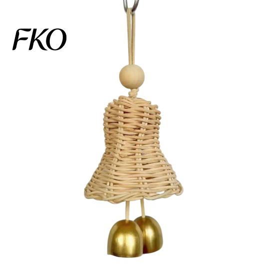 Parrot Toy Rattan Woven Toy, Bell Bird Chew Chewing with Bells or Balls, Cage Accessories for Cockatiels Budgies Small Medium