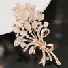 Women Vintage Rhinestone Opal Wheat Flower Brooch Pin Dress Scarf Accessory