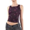 Женский спортивный укороченный топ без рукавов жилет готический принт со звездами ретро-панк Y2K