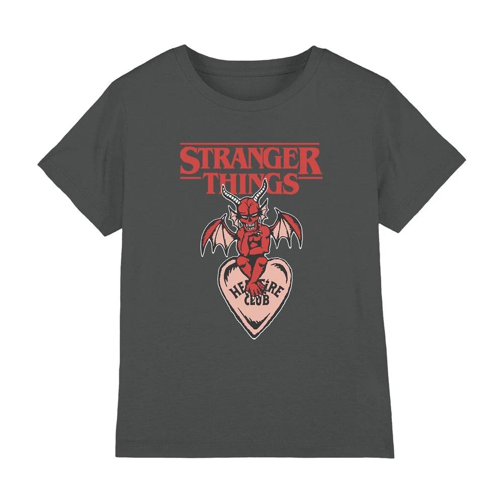 Детская футболка Stranger Things Hellfire Heart, 7-13 лет, угольно-серая
