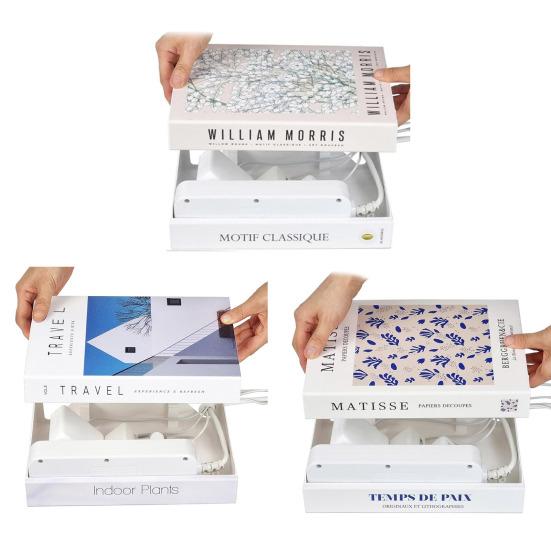 Book Shaped Cord Organizer Large Capacity Multipurpose Wire Management Expandable Decorative Book Cable Hider Box