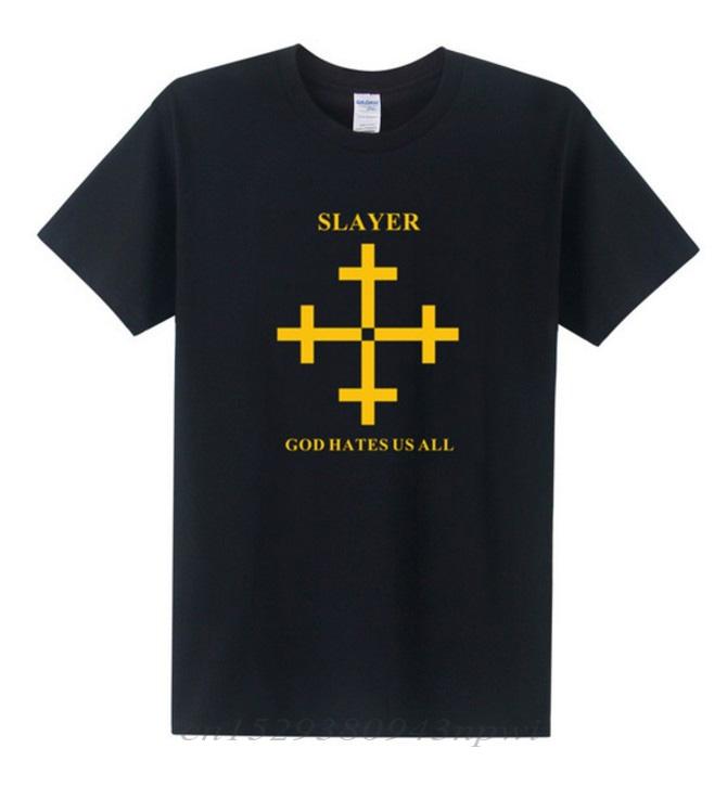 2020 Summer Fashion Slayer T Shirt Unisex God Hates Us All Unisex T Shirt Metal Rock Band Short Sleeve Cotton Tshirt Unisex Tops